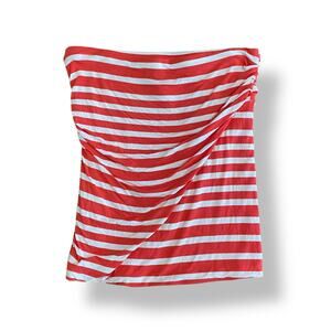CAbi Blaine Striped‎ Tube Top Size Medium Red and White 709 Nautical